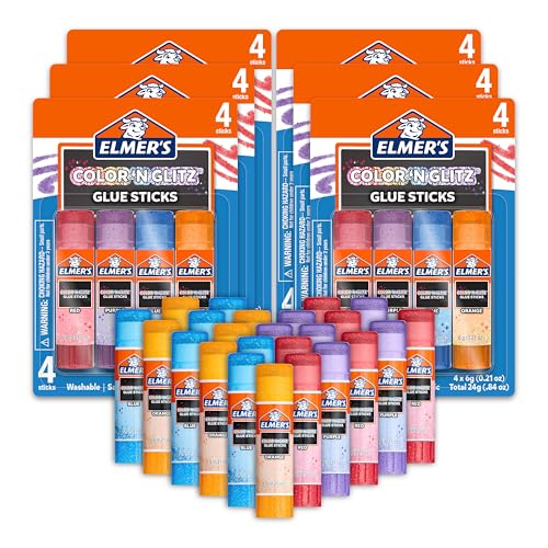 24 Count Elmer's Washable Glitter Glue Sticks