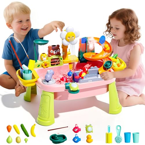 Ploomi Toddler Water Table with Pump and Fishing Toys