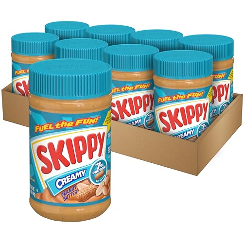 8 Pack SKIPPY Creamy Peanut Butter 16.3oz Jars (OU)