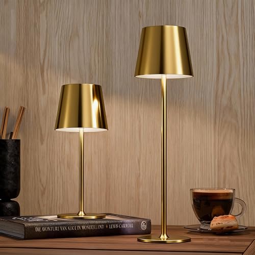 2 Pack Cordless Rechargeable Table Lamps, Touch Control