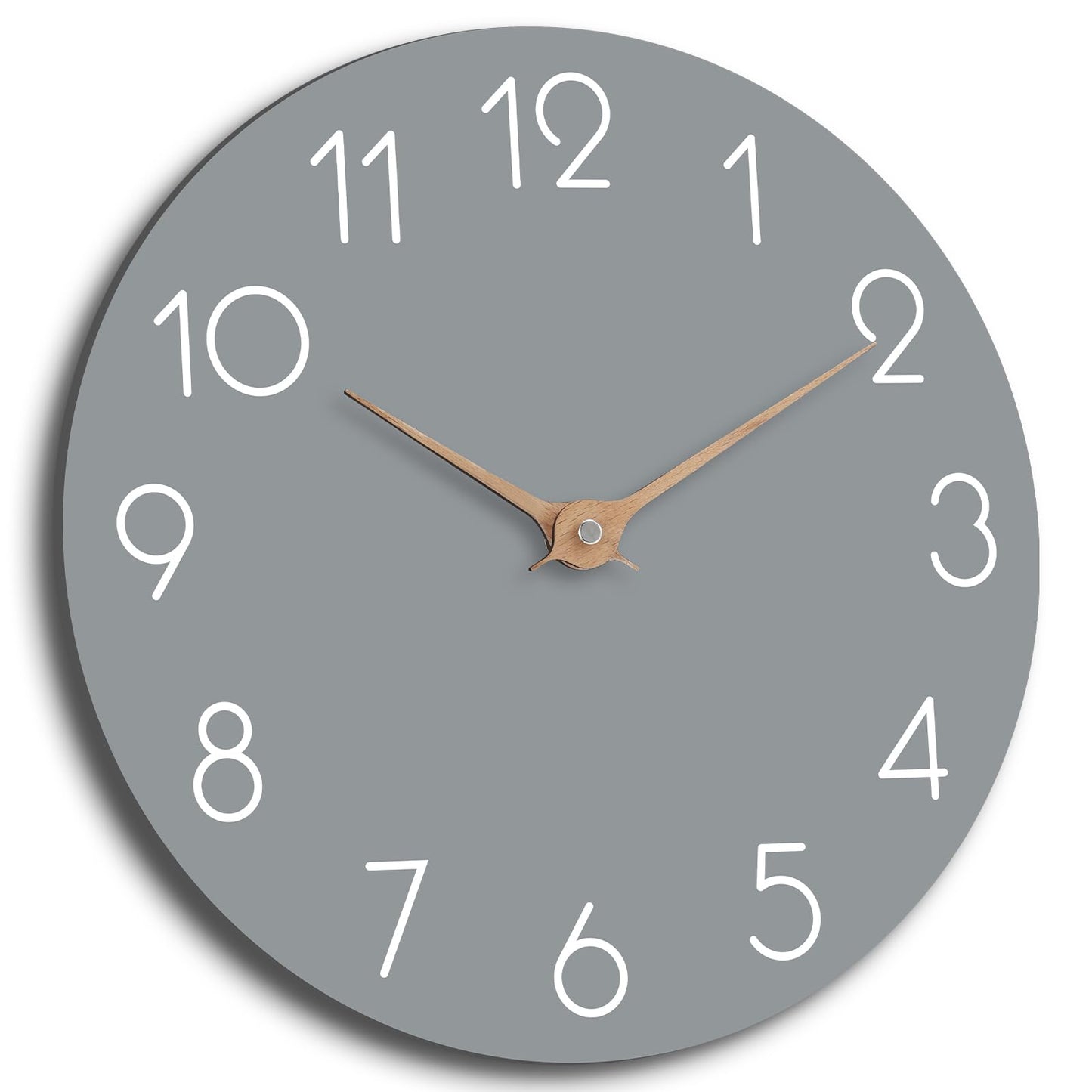 cicininc 14 Inch Wall Clock - Grey Wall Clocks Battery Operated - Silent Non Ticking Wall Clocks Modern - Big Clock for Bedroom Kitchen Bathroom Office Living Room (14" Gray)