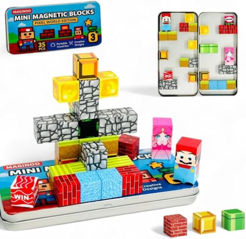 35 Piece Magnetic Pixel Building Blocks STEM Toy