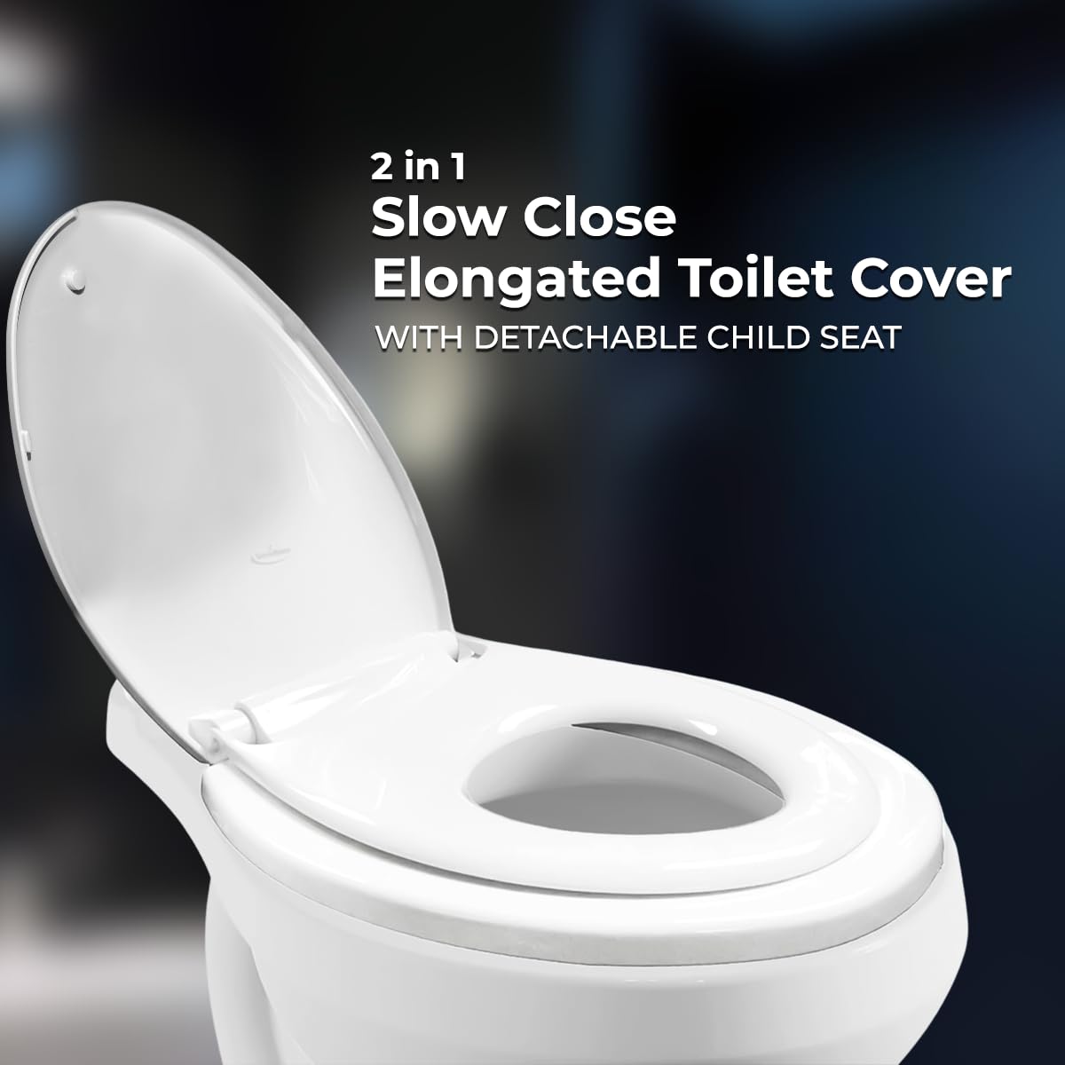 GenieBidet Slow Close Toilet Seat with Toddler Seat