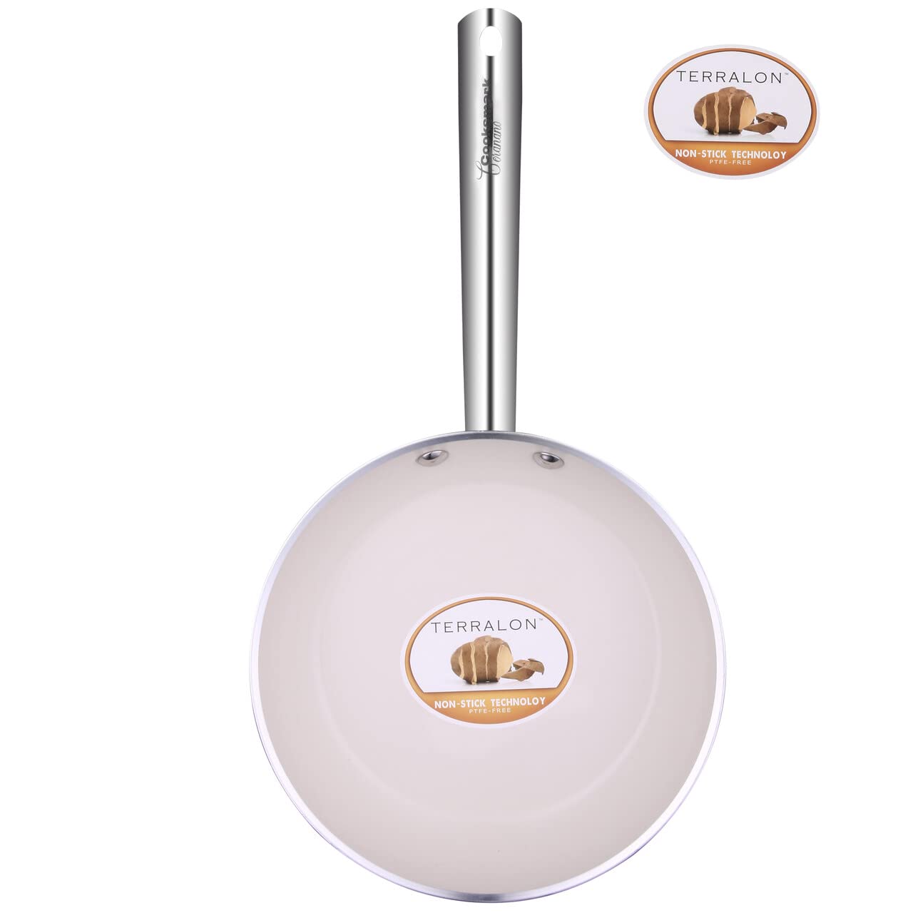Cook Code 10-Piece Pots and Pans, White Ceramic Nonstick Copper Finish Cookware Set with Lids— Oven Suitable Dishwasher Suitable PFOA/PTFE Free