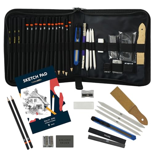 34 Pack Drawing and Sketch Pencils Set