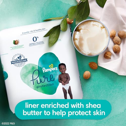 Pampers Pure Protection Diapers - Size 5, 48 Count, Hypoallergenic Premium Disposable Baby Diapers