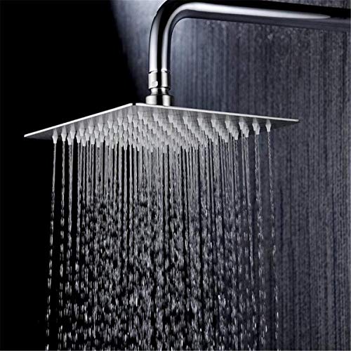 HarJue High Pressure Rain Shower Head, Ultra-Thin Showerhead 304 Stainless Steel Waterfall Shower with Self-Clean Nozzles, Full Body Covering (8 Inch-Shower Head, Chrome)