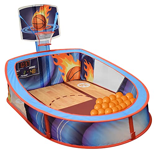 Basketball Pop Up Play Tent with Hoop and Balls