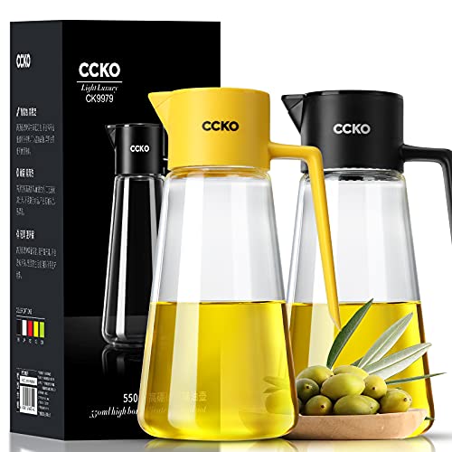 19oz Auto Flip Glass Olive Oil Dispenser Bottle