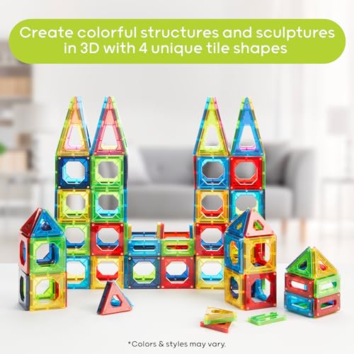 Discovery Kids 100-Piece 3D Magnetic Tile Set