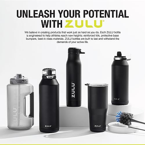 ZULU 64oz Motivational Water Bottle with Straw