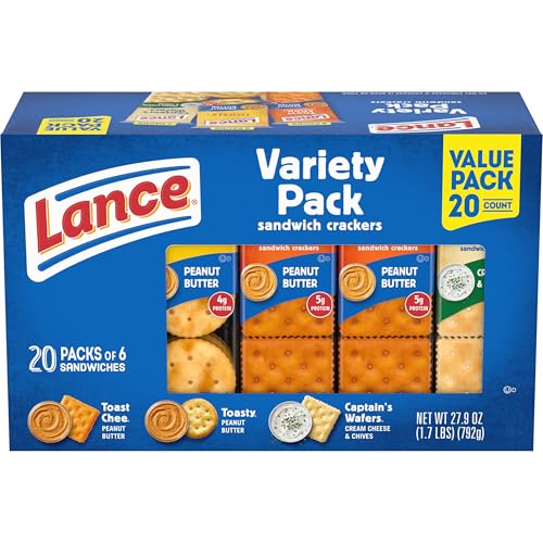20 Pack Lance Sandwich Crackers Variety Assortment (OU-D)