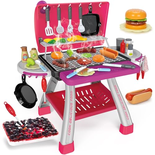 Kids BBQ Grill Play Kitchen with Lights and Sounds