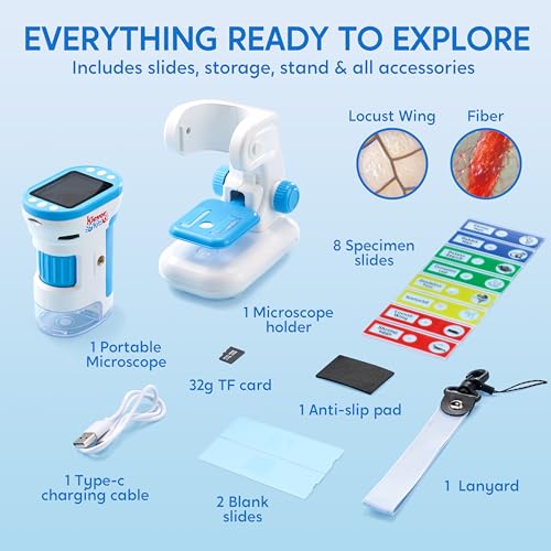 1000X Microscope for Kids with LED Screen