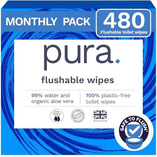 12 Pack XL Flushable Adult Wipes Unscented
