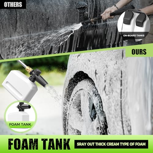 Electric High Pressure Washer - Duede Portable Power Washer with Upgraded Soap Tank, 4 Pressure Tips, 6.6 FT Inlet & 23 FT Water Outlet Hose, 3800PSI & 2.4GPM, Patios/Cars/Driveways/Fences Washing