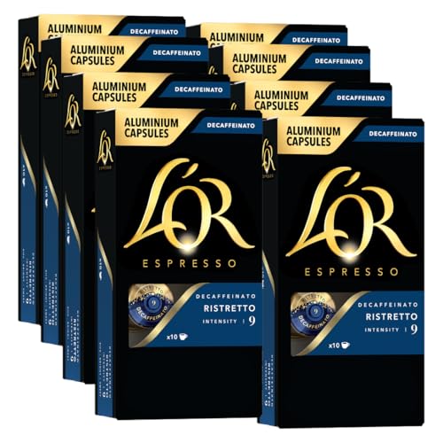 80 Count L'OR Decaf Espresso Capsules Compatible Nespresso