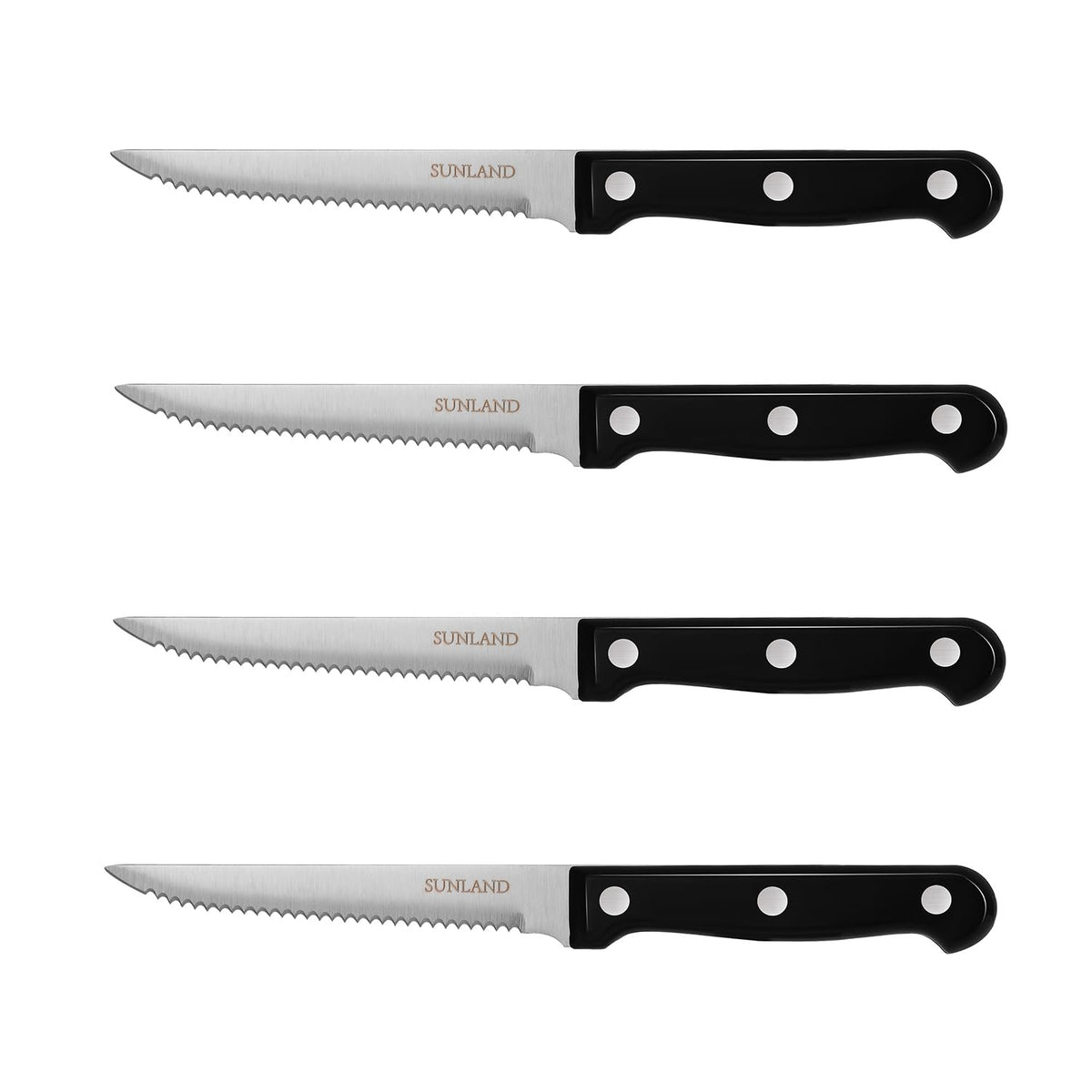 4 Piece Micro Serrated Full Tang Steak Knives Set