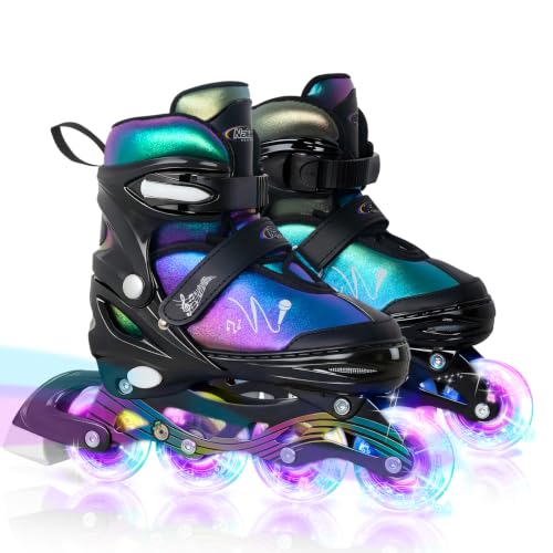 Nattork Adjustable Inline Skates with Light-Up Wheels