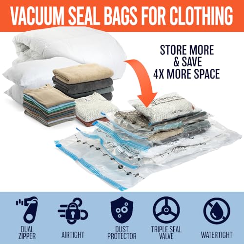 20 Pack Vacuum Seal Bags for Clothes Storage