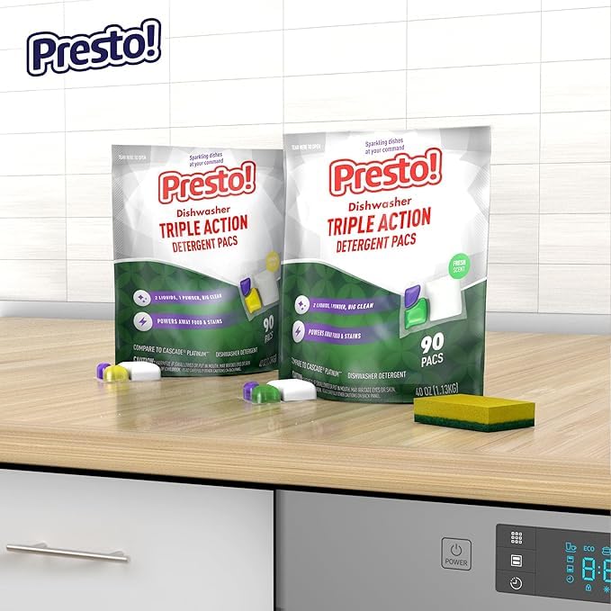 70 Count Presto! Dishwasher Pacs with Fresh Scent