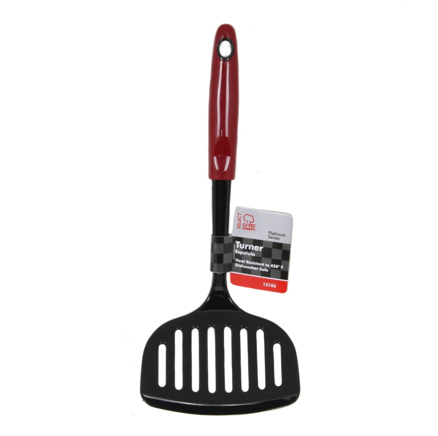 Chef Craft Jumbo Nylon Turner Spatula, 12-Inch Red