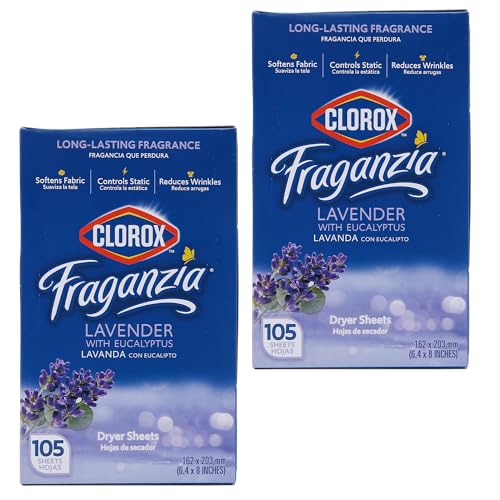 2 Pack Clorox Fraganzia Dryer Sheets 105 Count