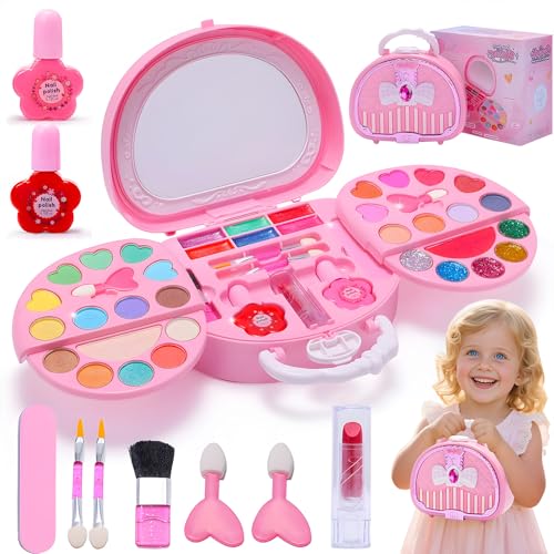 Washable Kids Makeup Kit with Mirror and Nail Polish