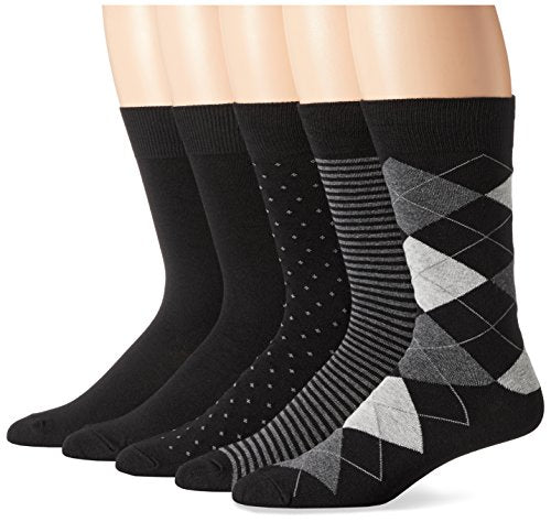 5 Pack Amazon Essentials Cotton Crew Dress Socks