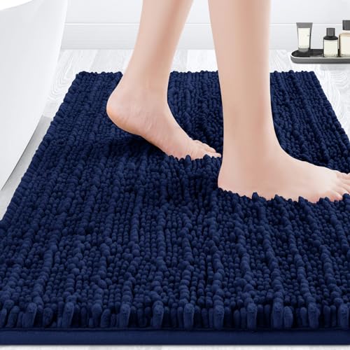 32"x20" Chenille Bathroom Rug Mat Ultra Soft Non Slip