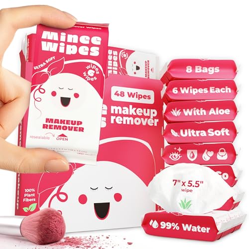 8 Pack Travel Makeup Remover Wipes, Sensitive Skin