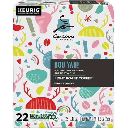 Caribou Coffee Bou-Yah, Keurig Single Serve K-Cup Pods, 22 Count