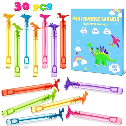 30 Pack Dinosaur Bubble Wands Party Favors
