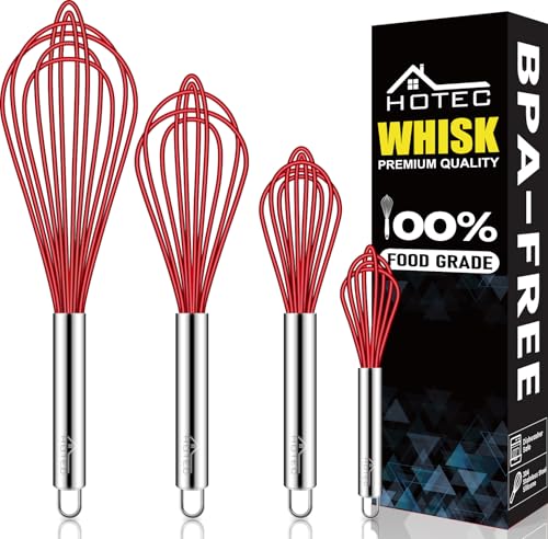 4 Pack Silicone Whisk Set Egg Beater Kitchen Tools