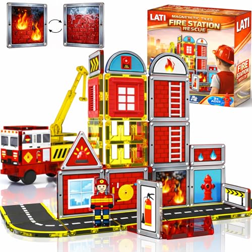 Magnetic Fire Rescue Building Tiles Set
