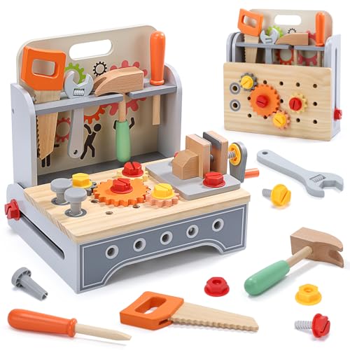 Wooden Kids Tool Bench Montessori STEM Workbench Toy
