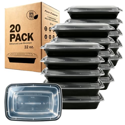 20 Pack 32 oz Meal Prep Containers with Lids