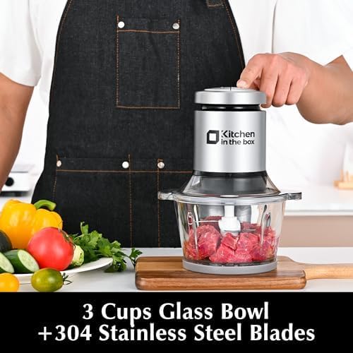 Mini Food Processor & Meat Grinder, 3-Cup Bowl