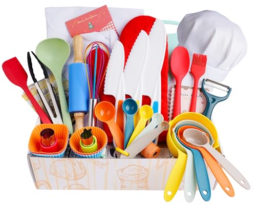 Kids Real Baking Utensils and Chef Costume Set