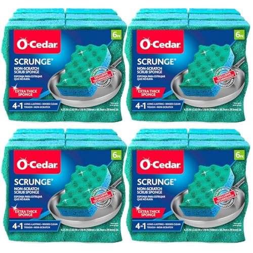 24 Pack O-Cedar Multi-Use Scrunge Scrub Sponges