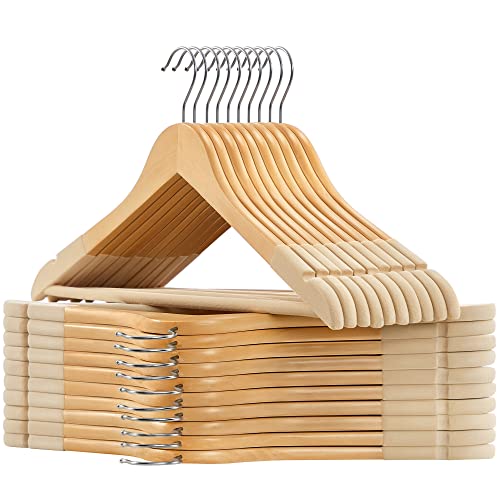 20 Pack SONGMICS Velvet Wooden Non-Slip Hangers