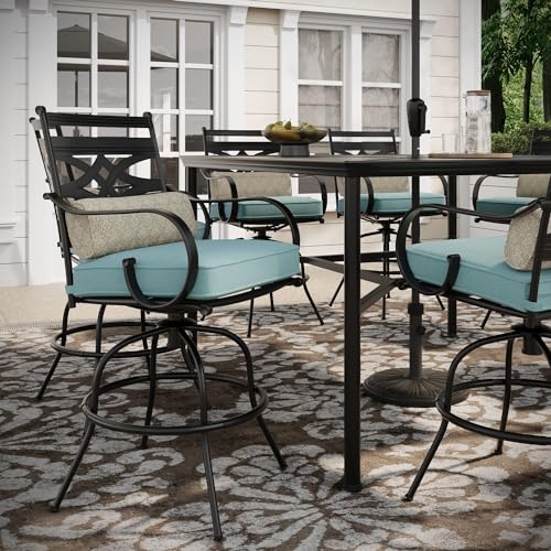 9-Piece Hanover Outdoor Dining Set with Swivel Chairs