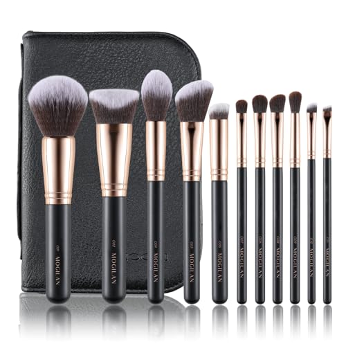 11 Piece Makeup Brush Set with Travel Case