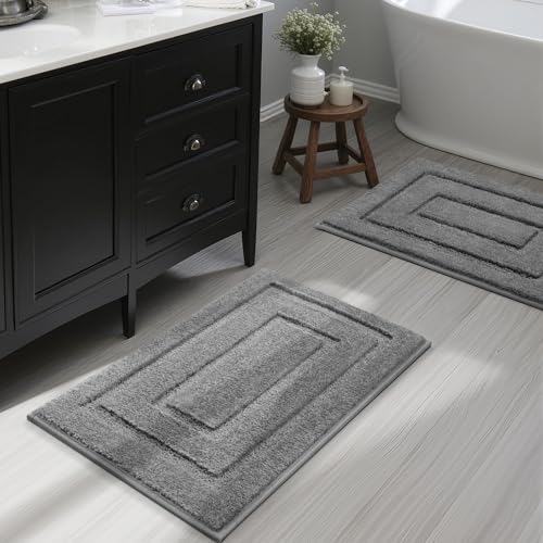 2 Piece Soft Non Slip Bathroom Rug Set
