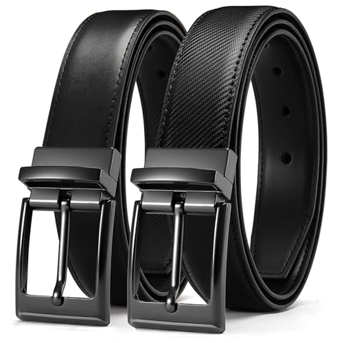 Reversible Leather Dress Belt Trim-to-Fit