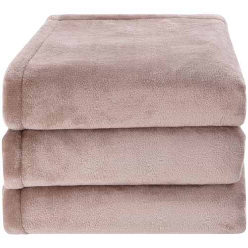 VEVOR Heated Blanket Electric Throw, 84" x 90" Queen Size, Soft Flannel Heating Blanket with 10 Hours Timer Auto-off & 5 Heating Levels, Dual Control, Machine Washable, ETL & FCC Certification (Beige)