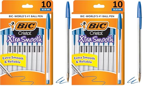 20 Count BIC Cristal Xtra Smooth Ballpoint Pens