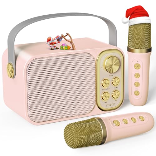Kids Bluetooth Karaoke Machine with 2 Wireless Microphones