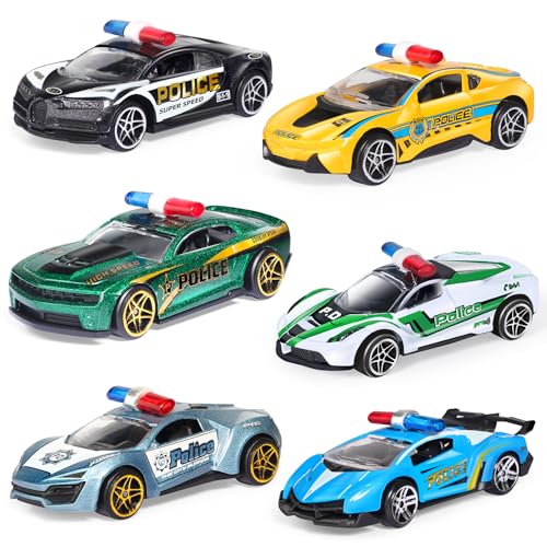 Die-Cast Metal 1:64 Police Car Toy Set