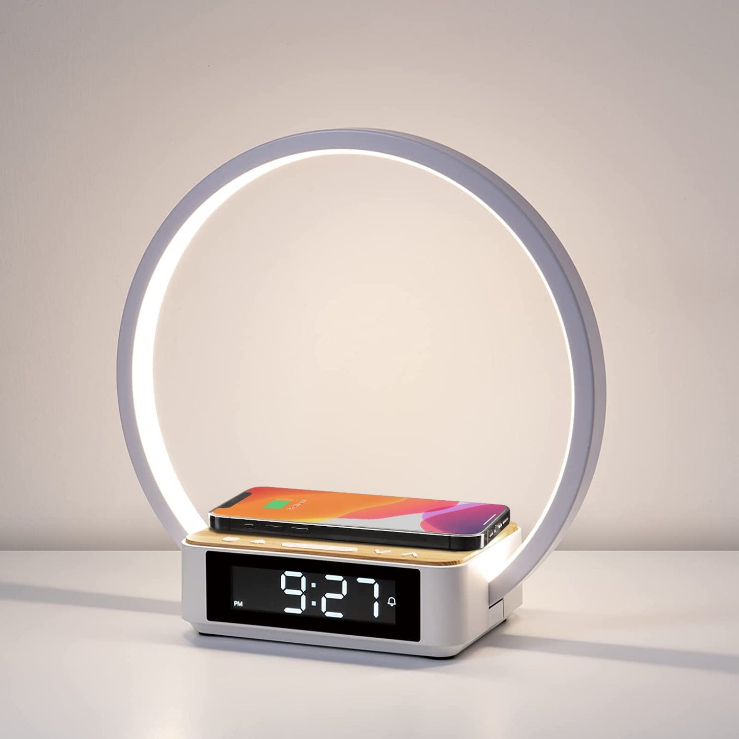 WILIT Bedside Lamp with Wireless Charger and Clock